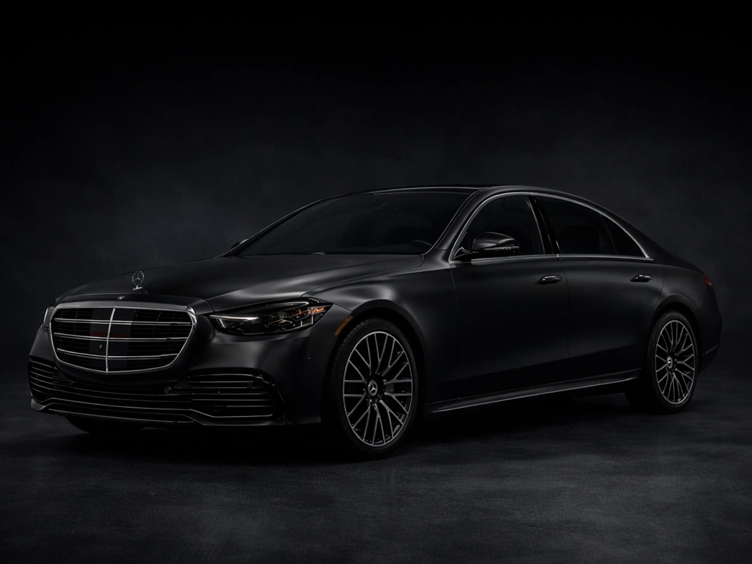 Satin black full wrap - Mercedes S-class